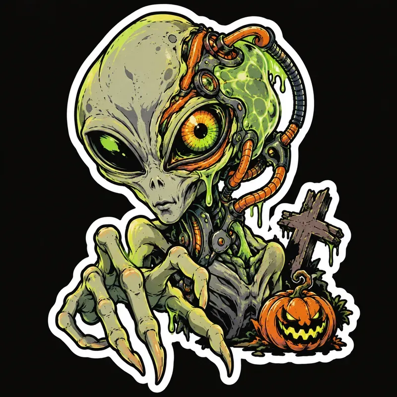 Toxic Retro Halloween Stickers