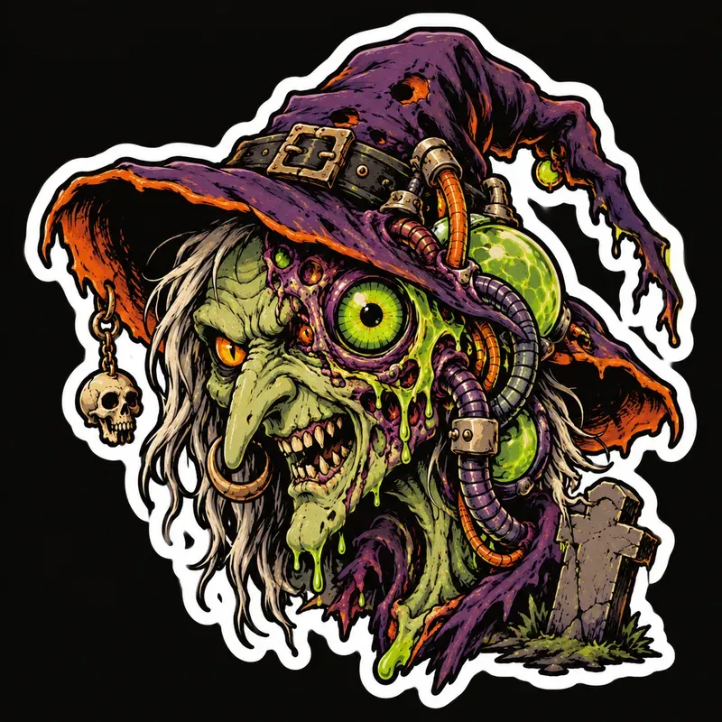 Toxic Retro Halloween Stickers
