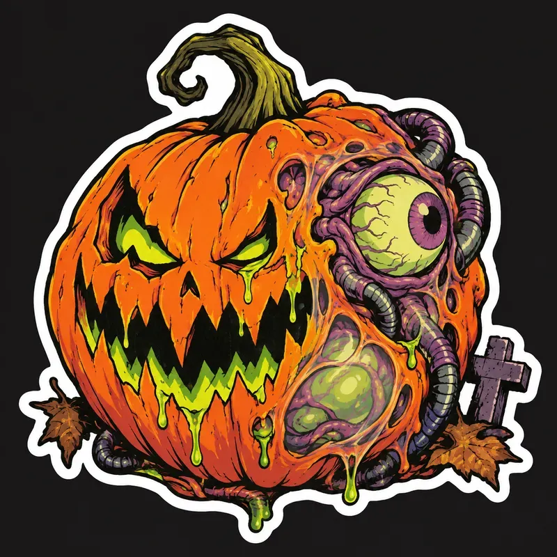 Toxic Retro Halloween Stickers