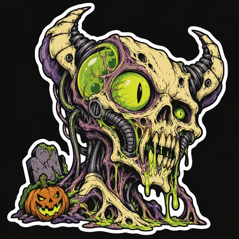 Toxic Retro Halloween Stickers