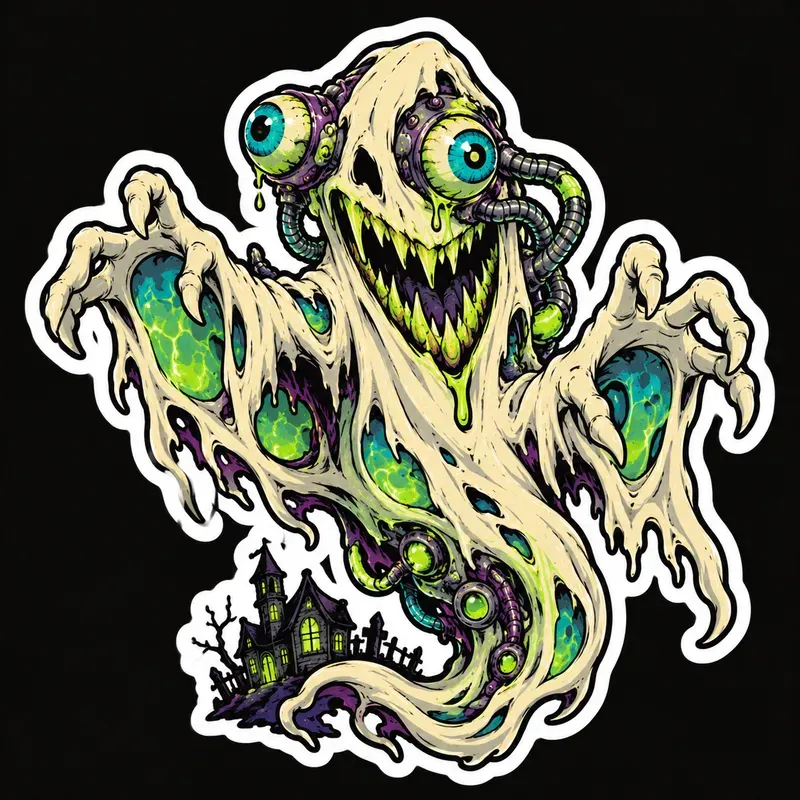 Toxic Retro Halloween Stickers