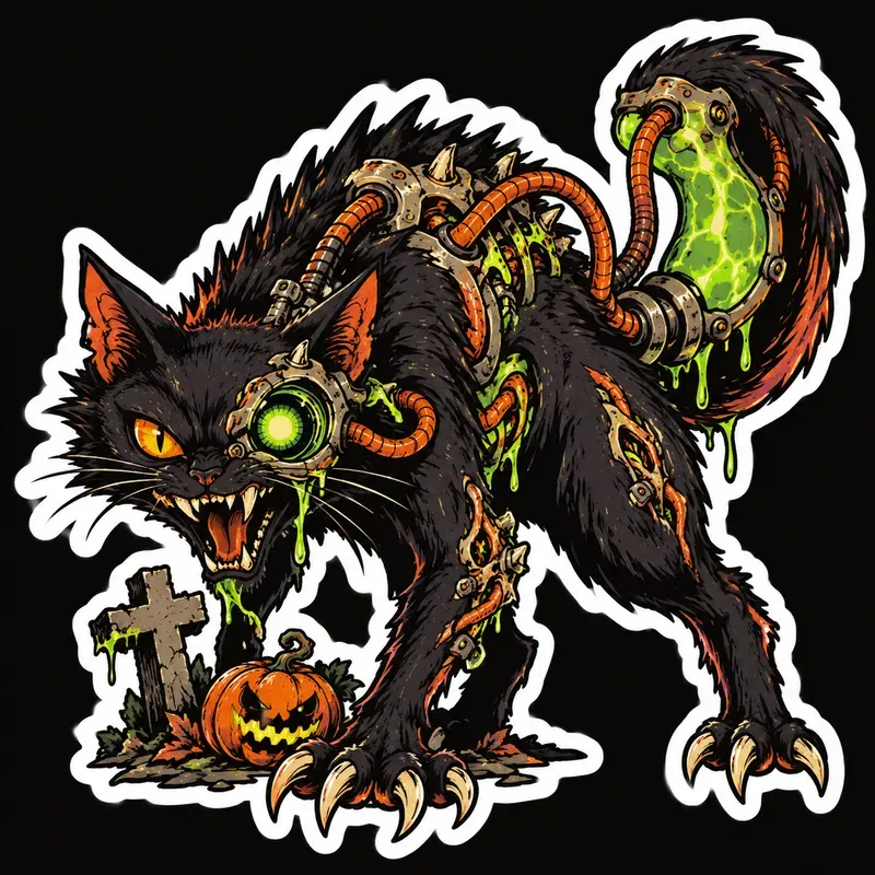 Toxic Retro Halloween Stickers