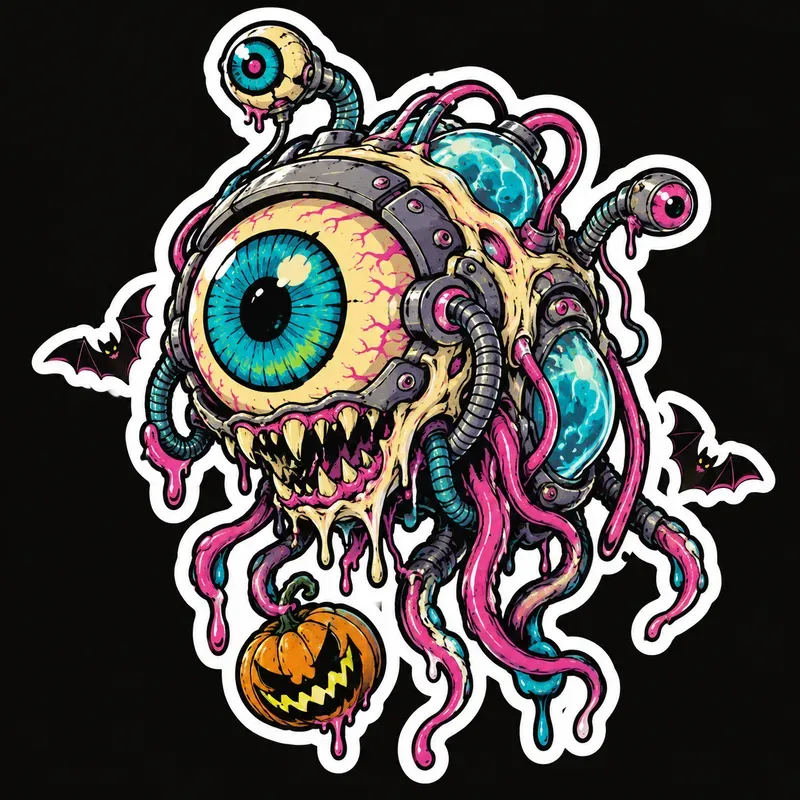 Toxic Retro Halloween Stickers