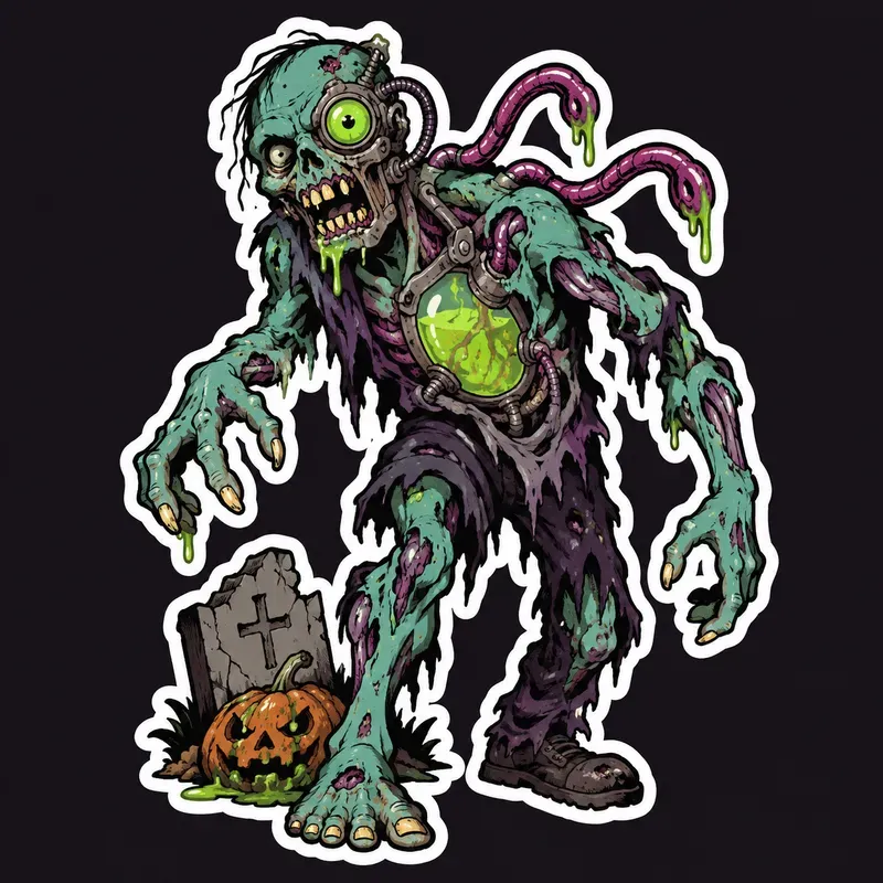 Toxic Retro Halloween Stickers