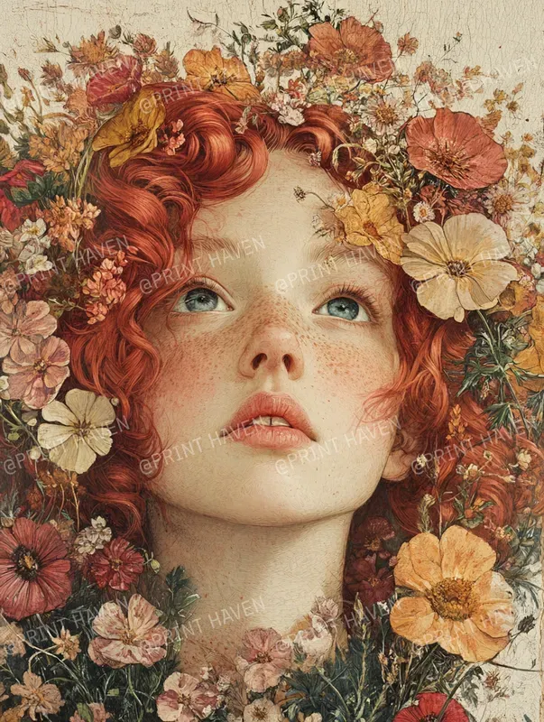 Antique Floral Beauty Papers Wall Art