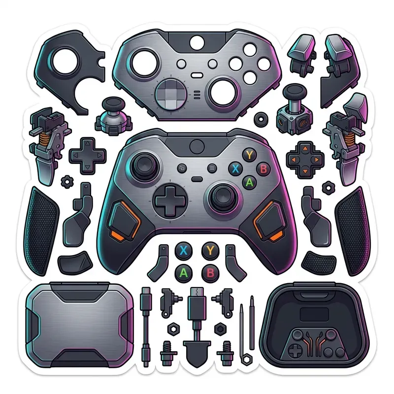 Vaporwave Esports Gear Vector Icons