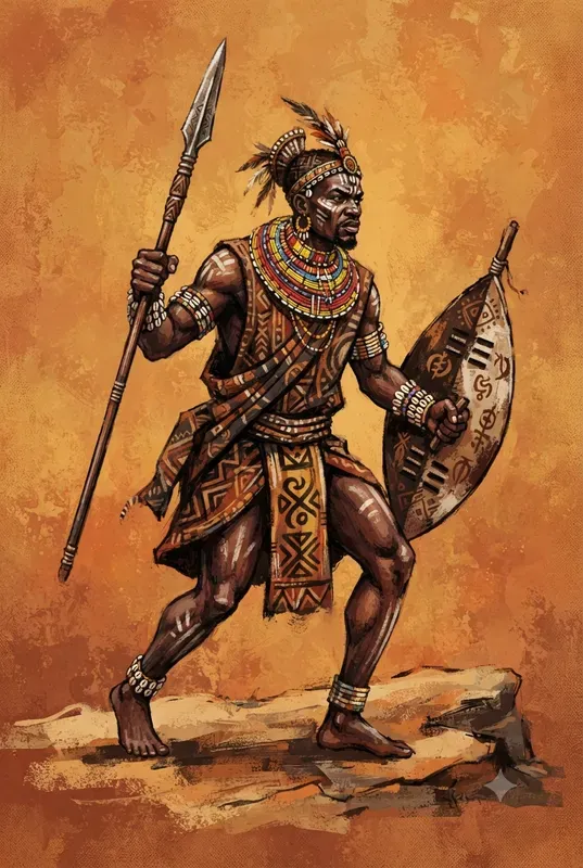 African Golden Age Warrior Illustrations