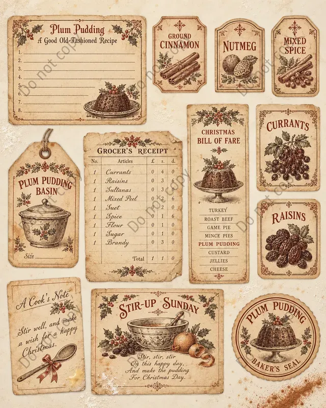 Christmas Pudding Kitchen Ephemera