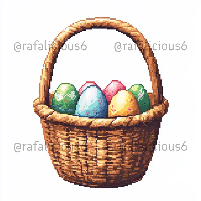 8bit Pixel Art Easter Cliparts