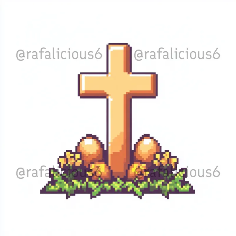 8bit Pixel Art Easter Cliparts