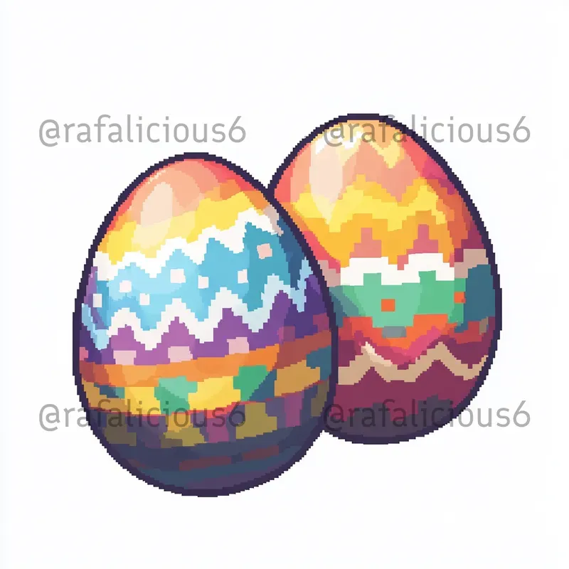 8bit Pixel Art Easter Cliparts