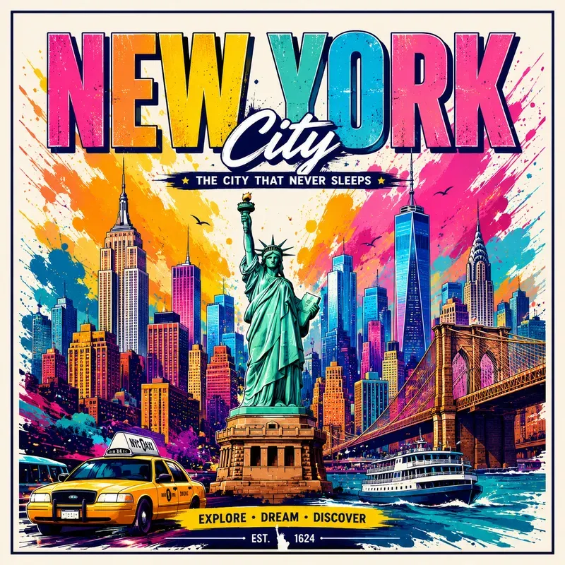 Vibrant Pop Art Travel Poster Kits