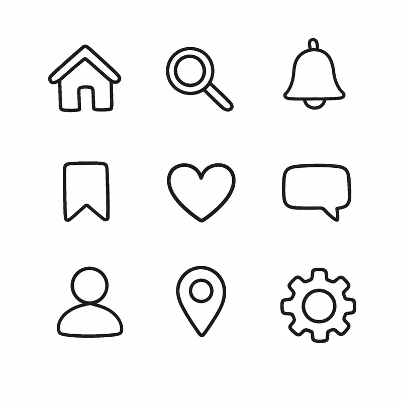 Minimalist Handdrawn Icon Systems