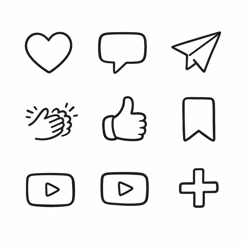 Minimalist Handdrawn Icon Systems