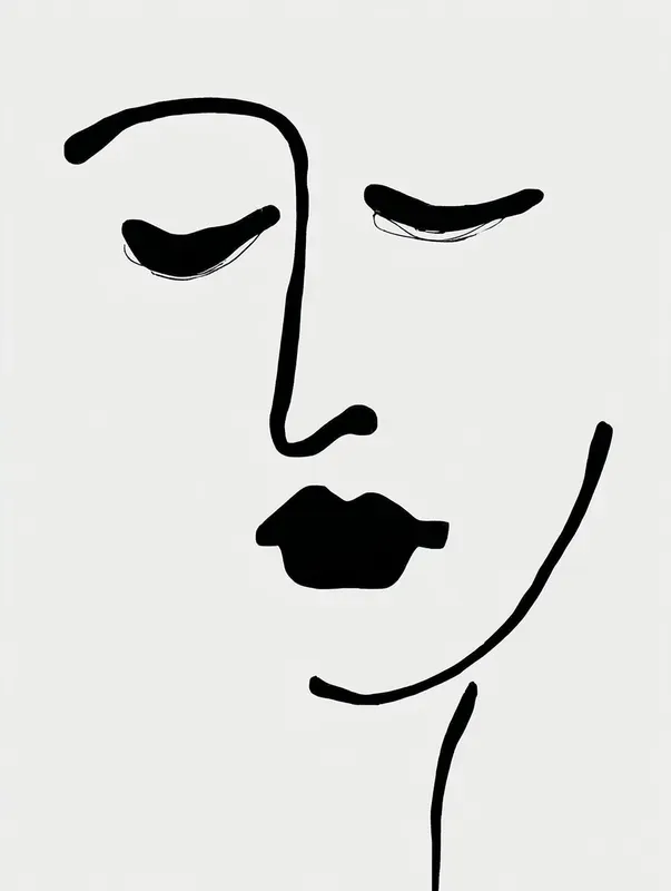 Black Ink Line Art Prints