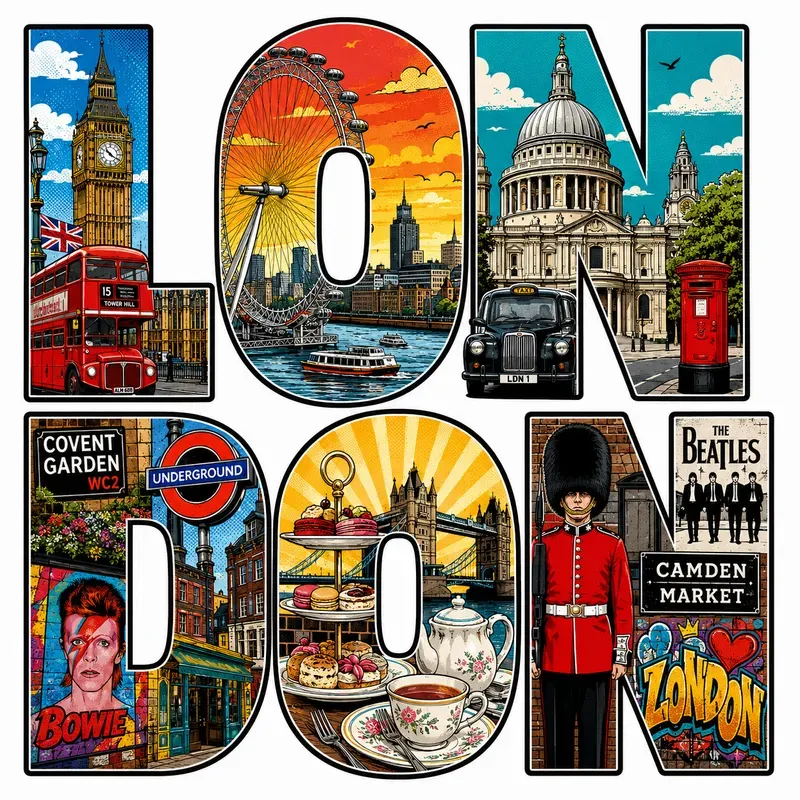 Pop Art City Letter Posters 3D