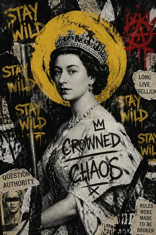 Grunge Streetart Portrait Collage Gens