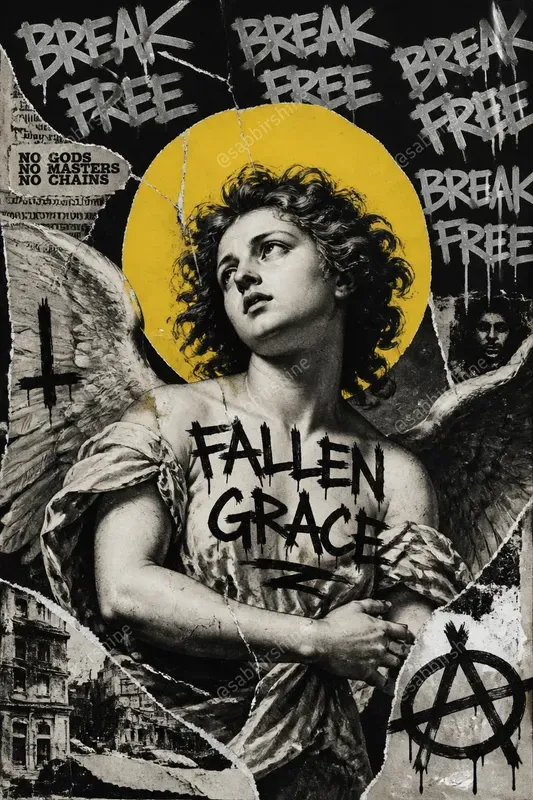 Grunge Streetart Portrait Collage Gens