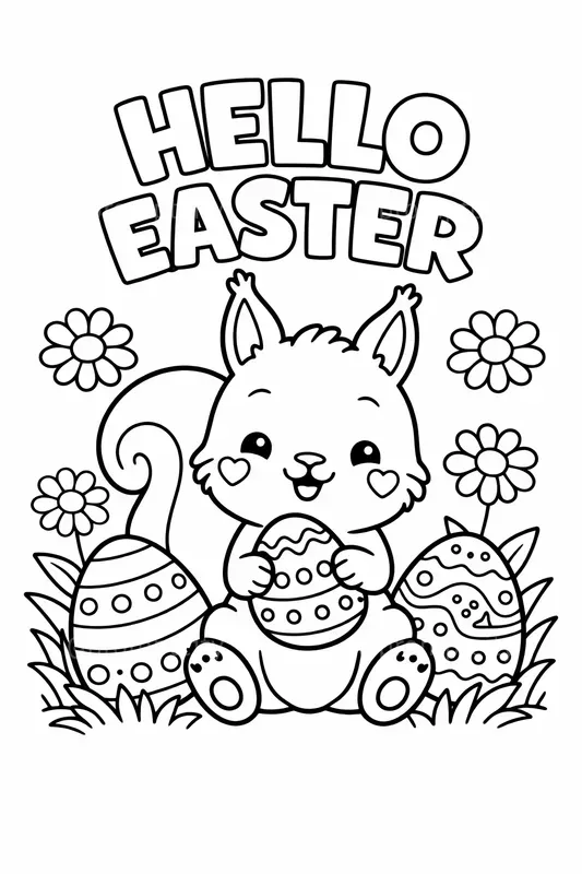 Easter Coloring Book Line Art