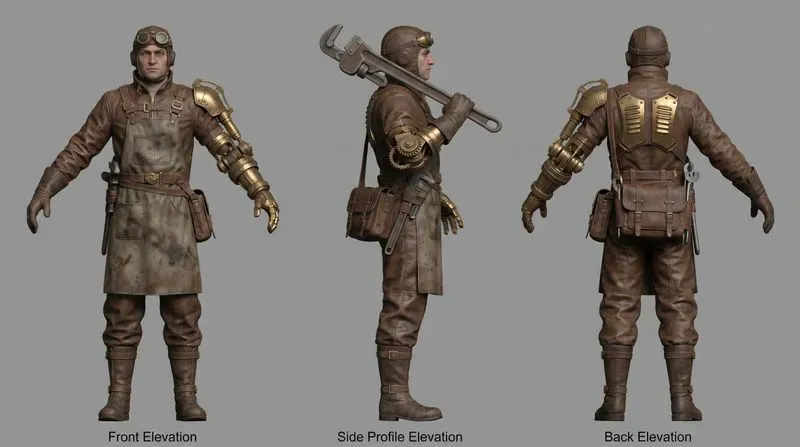 360 Orthographic Character Turnarounds