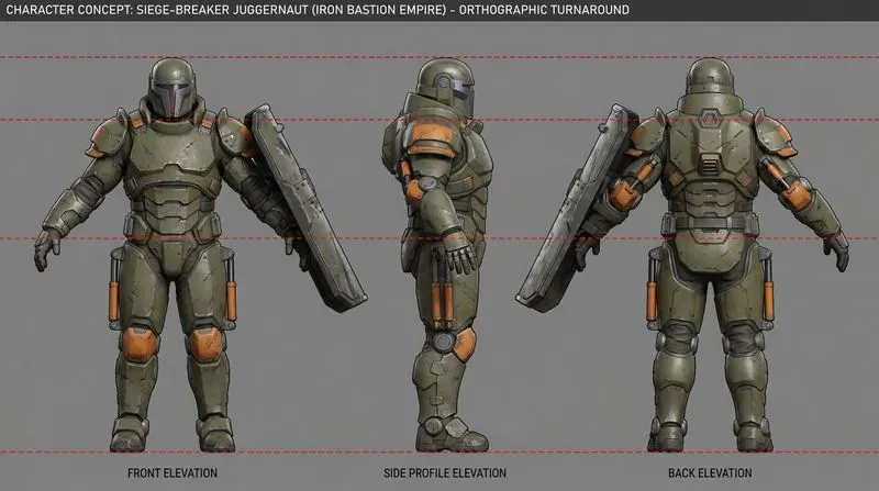360 Orthographic Character Turnarounds