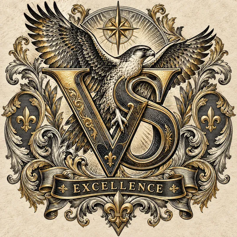 Luxury Gold Foil Woodcut Crest Logos