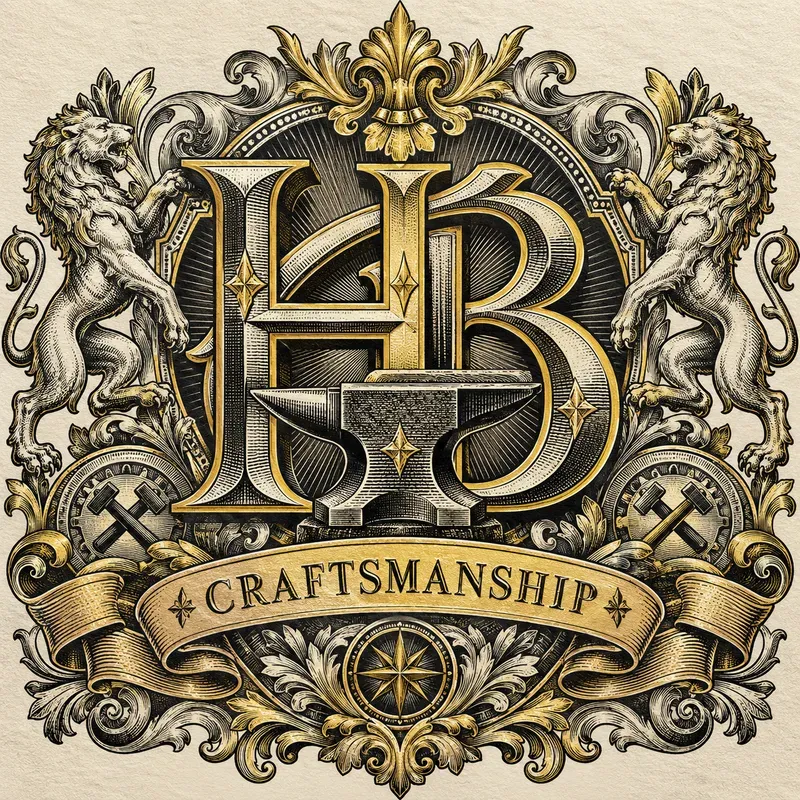 Luxury Gold Foil Woodcut Crest Logos