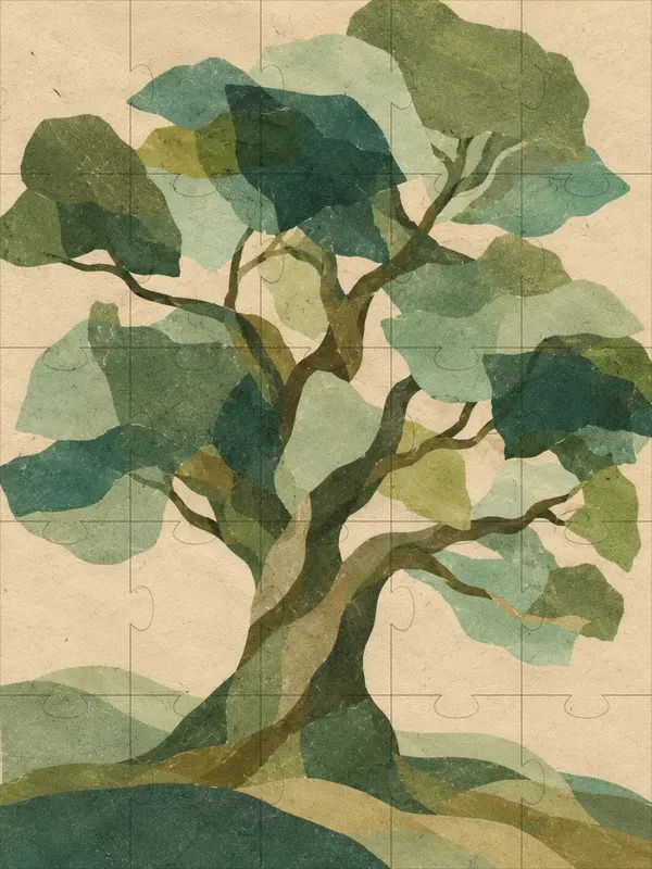 Minimalist Geometric Cutpaper Collage I