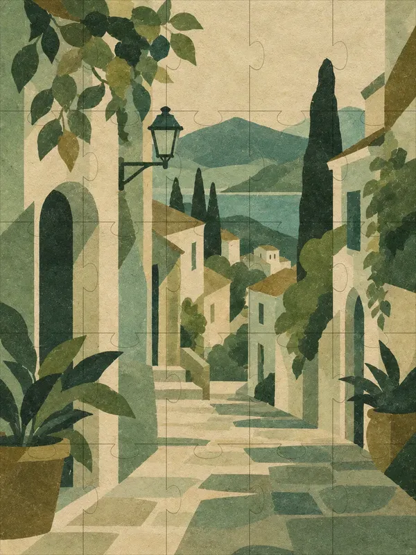 Minimalist Geometric Cutpaper Collage I