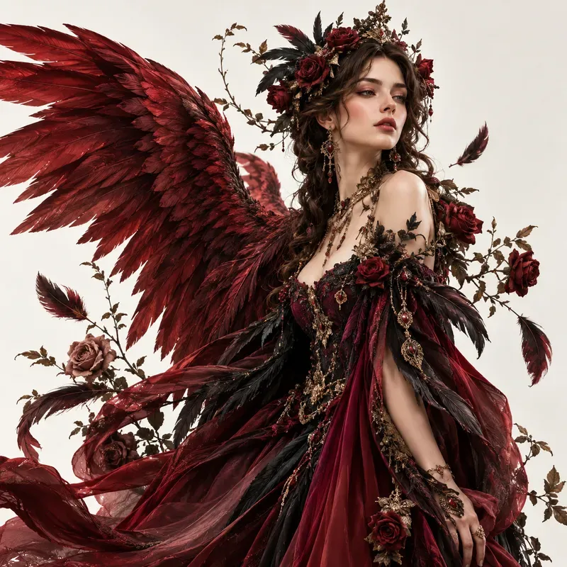 Gothic Crimson Fashion Dreams