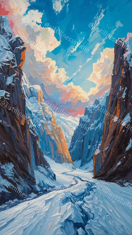 Vibrant Impasto Winter Oil Paintings