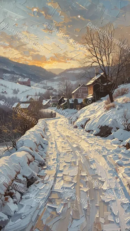 Vibrant Impasto Winter Oil Paintings