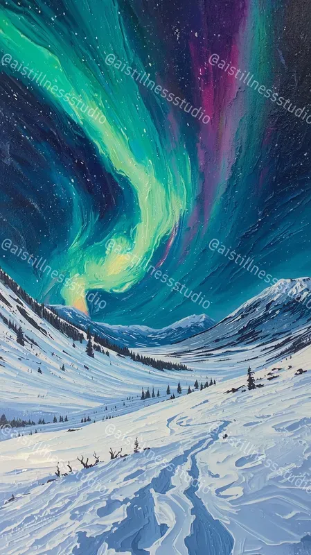 Vibrant Impasto Winter Oil Paintings