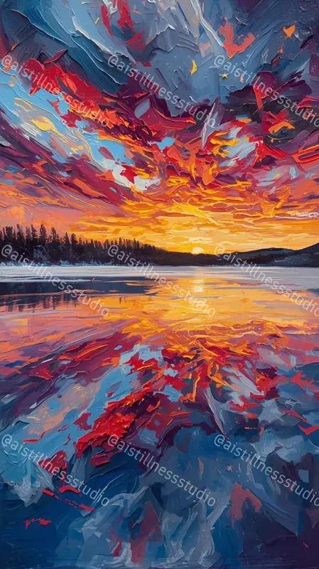 Vibrant Impasto Winter Oil Paintings