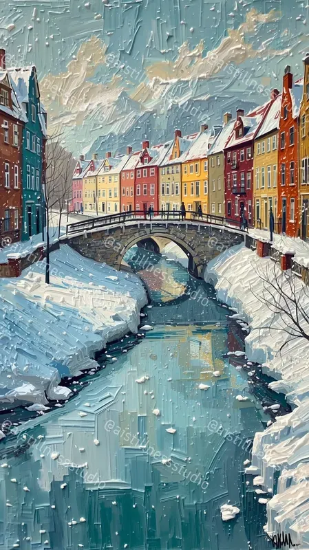 Vibrant Impasto Winter Oil Paintings