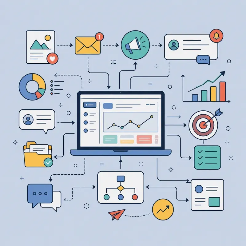 Automation Workflow Infographic Art