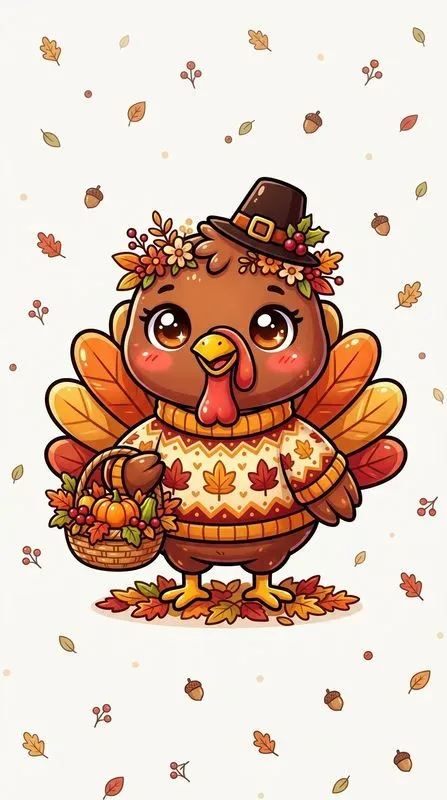 Cute Thanksgiving Chibi Animals Prints