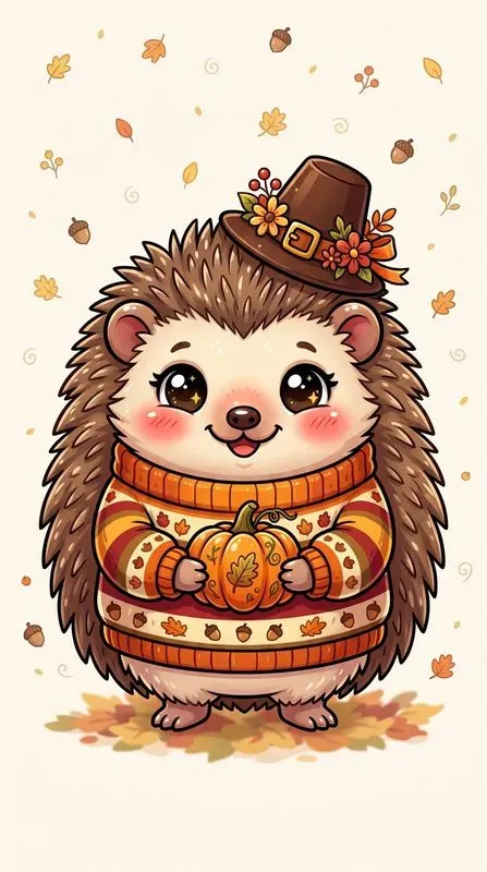 Cute Thanksgiving Chibi Animals Prints