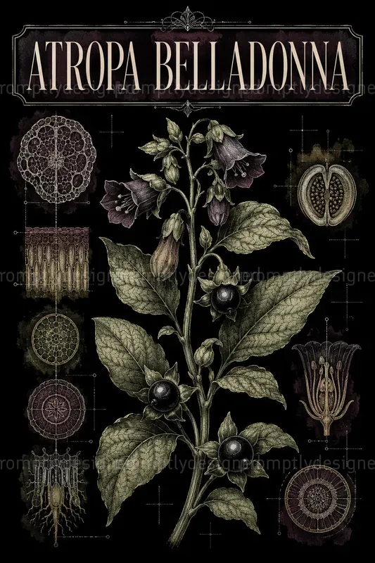 Dark Botanical Wall Art Posters