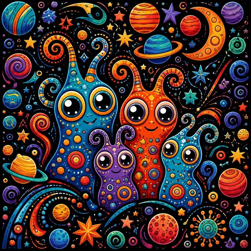 Vibrant Abstract Symbol Art