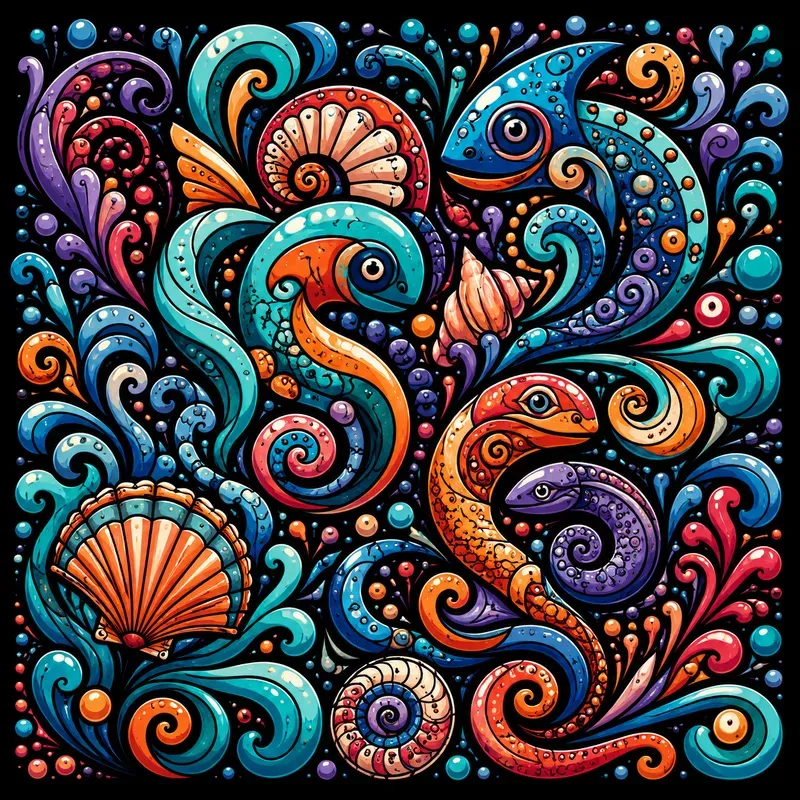 Vibrant Abstract Symbol Art