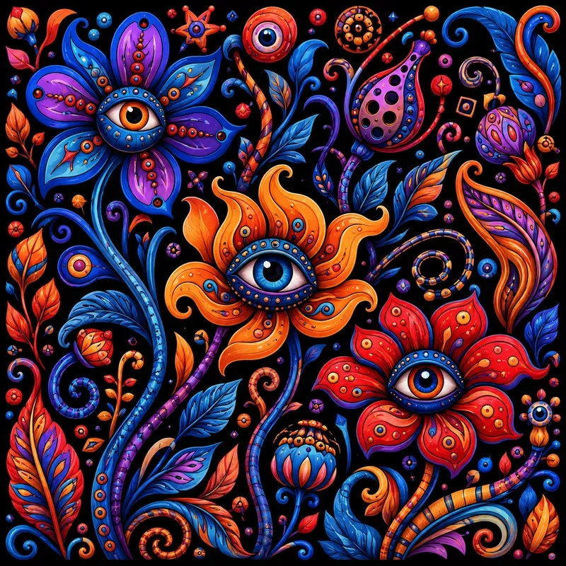 Vibrant Abstract Symbol Art