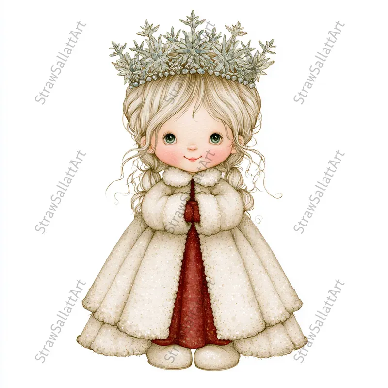 Cute Christmas Kids Character Cliparts