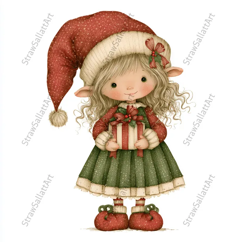 Cute Christmas Kids Character Cliparts