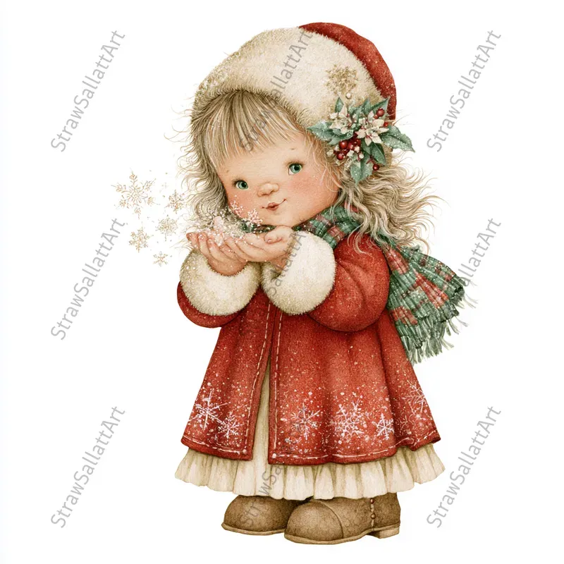 Cute Christmas Kids Character Cliparts