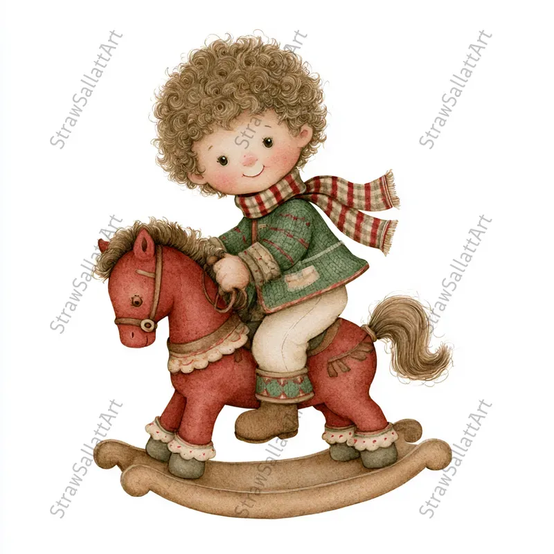Cute Christmas Kids Character Cliparts