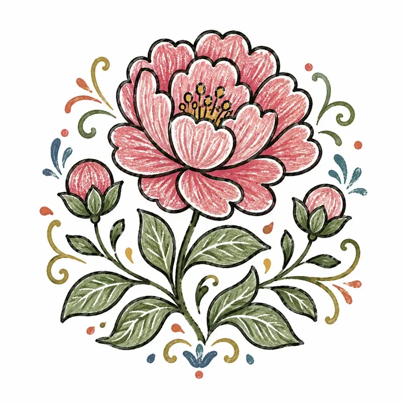 Chalky Folk Art Sticker Cliparts