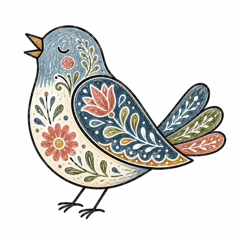Chalky Folk Art Sticker Cliparts