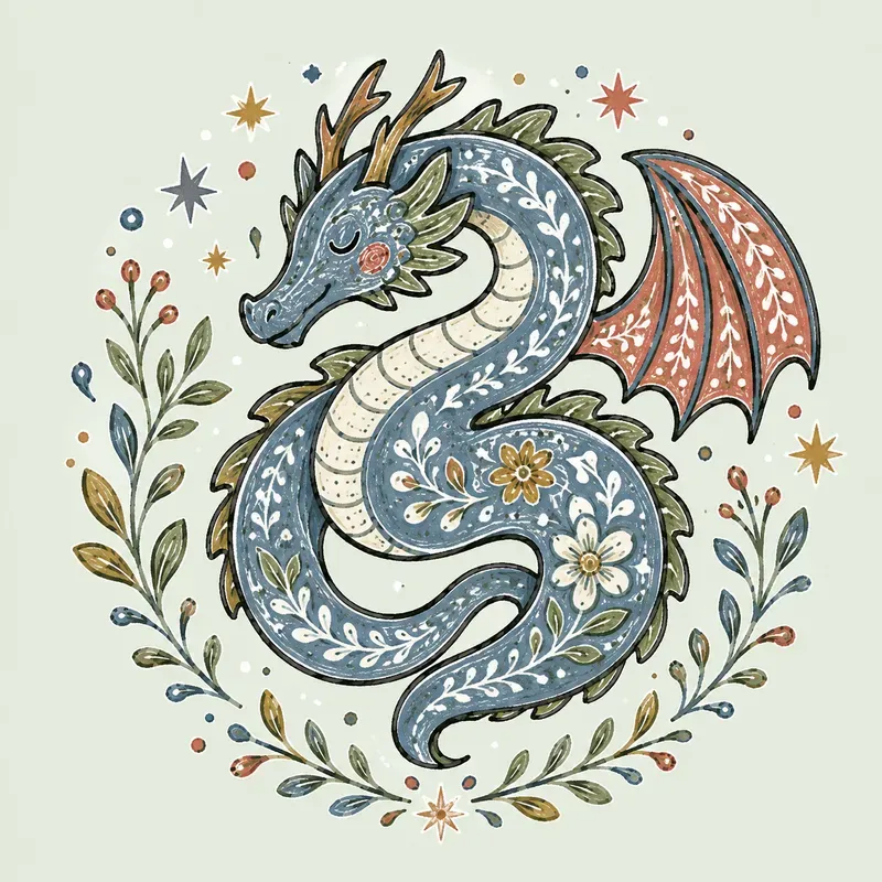 Chalky Folk Art Sticker Cliparts