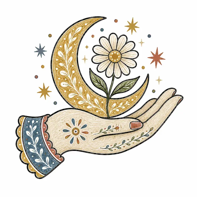 Chalky Folk Art Sticker Cliparts